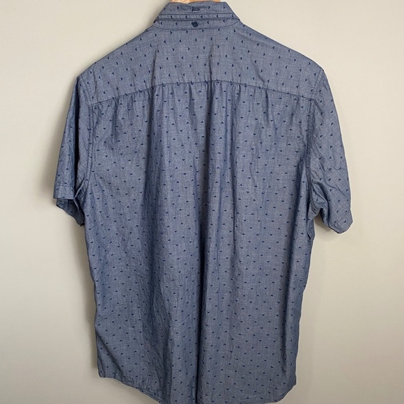 Ripzone Blue/Gray Patterned Men's Short Sleeve Button Up Shirt Size Large - Picture 5 of 11